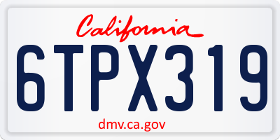 CA license plate 6TPX319