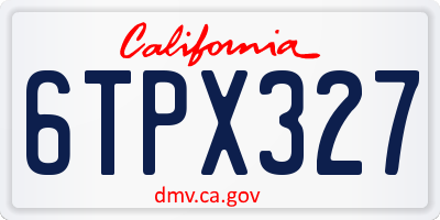 CA license plate 6TPX327