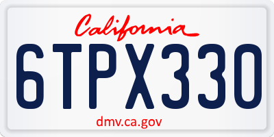 CA license plate 6TPX330