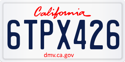 CA license plate 6TPX426