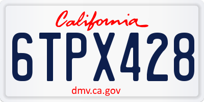 CA license plate 6TPX428