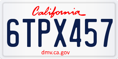 CA license plate 6TPX457