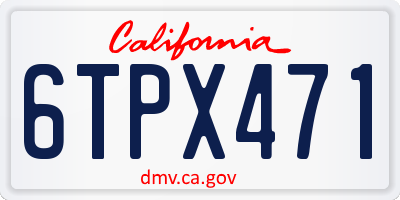 CA license plate 6TPX471