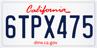 CA license plate 6TPX475