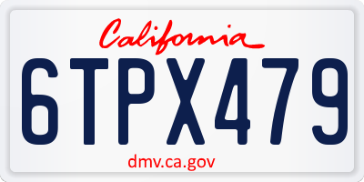 CA license plate 6TPX479