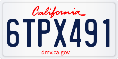 CA license plate 6TPX491