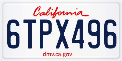 CA license plate 6TPX496