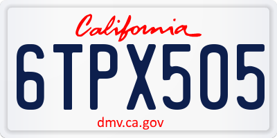 CA license plate 6TPX505