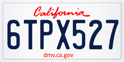CA license plate 6TPX527