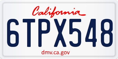CA license plate 6TPX548