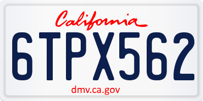 CA license plate 6TPX562