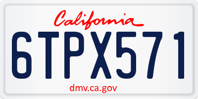 CA license plate 6TPX571