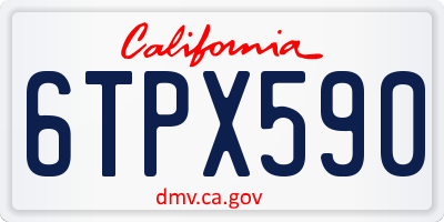 CA license plate 6TPX590