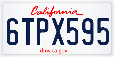 CA license plate 6TPX595