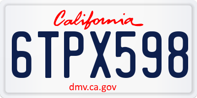 CA license plate 6TPX598