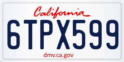 CA license plate 6TPX599