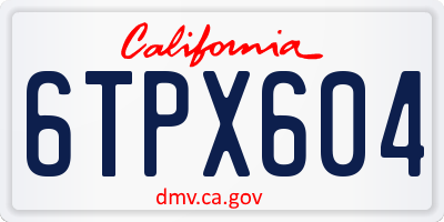 CA license plate 6TPX604