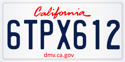 CA license plate 6TPX612