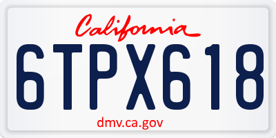 CA license plate 6TPX618