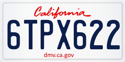 CA license plate 6TPX622