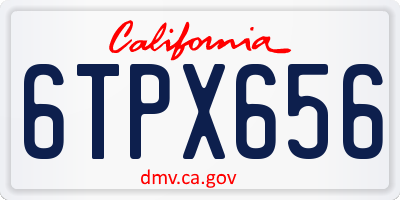 CA license plate 6TPX656