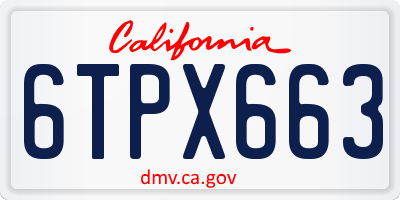 CA license plate 6TPX663
