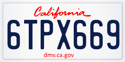 CA license plate 6TPX669