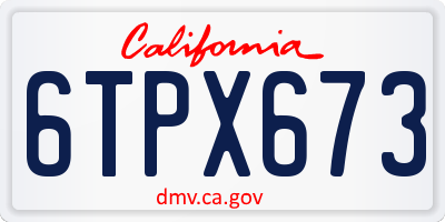 CA license plate 6TPX673