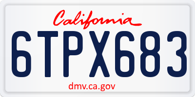 CA license plate 6TPX683