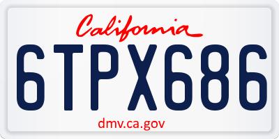 CA license plate 6TPX686