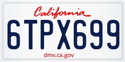 CA license plate 6TPX699