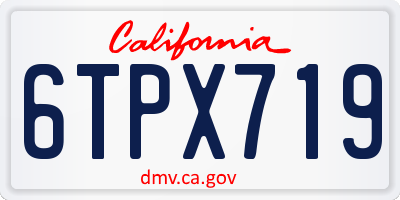 CA license plate 6TPX719
