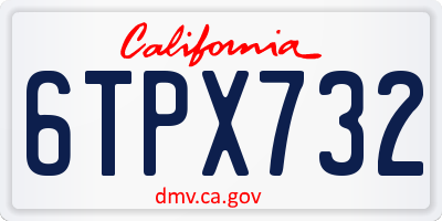CA license plate 6TPX732
