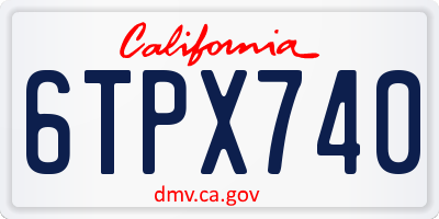 CA license plate 6TPX740
