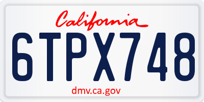 CA license plate 6TPX748