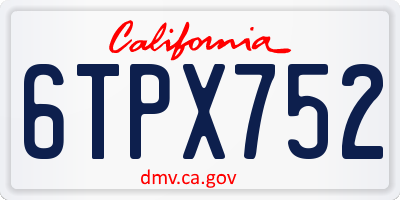 CA license plate 6TPX752
