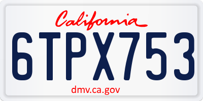 CA license plate 6TPX753