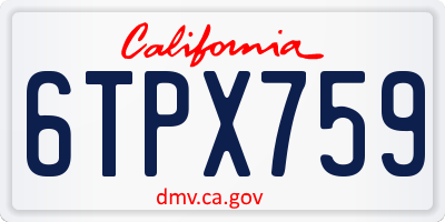 CA license plate 6TPX759