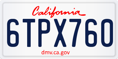CA license plate 6TPX760
