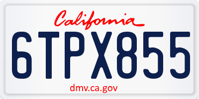 CA license plate 6TPX855