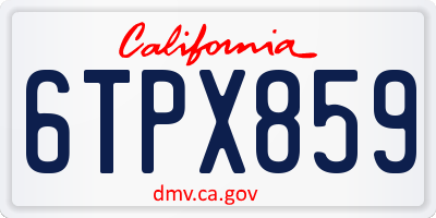 CA license plate 6TPX859
