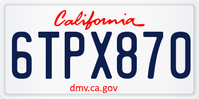 CA license plate 6TPX870