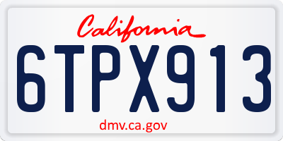 CA license plate 6TPX913