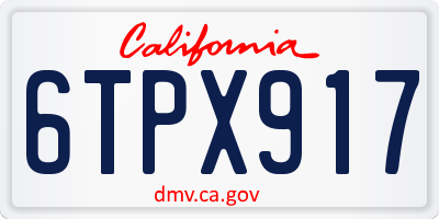 CA license plate 6TPX917