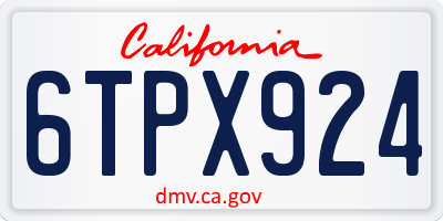 CA license plate 6TPX924