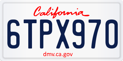 CA license plate 6TPX970