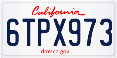 CA license plate 6TPX973