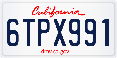 CA license plate 6TPX991