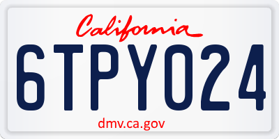 CA license plate 6TPY024