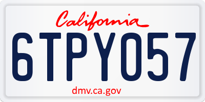 CA license plate 6TPY057